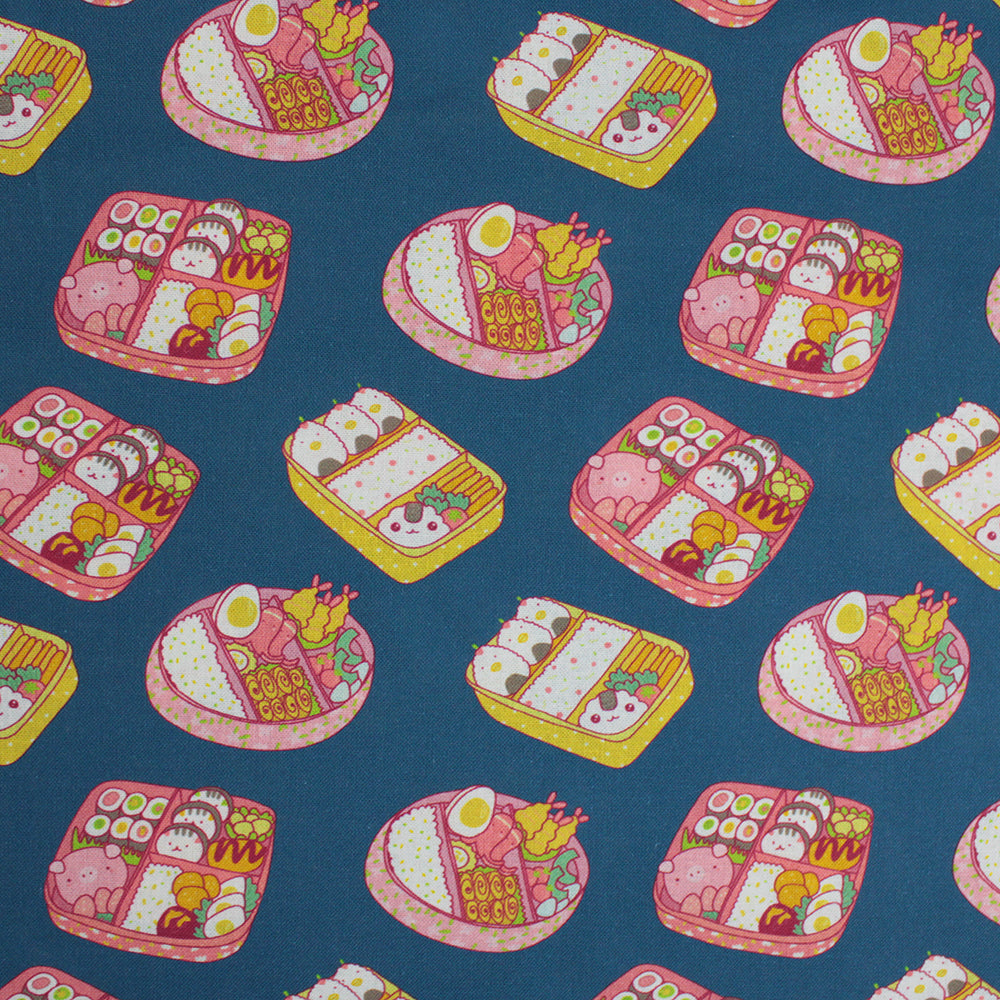 Little Johnny Bento Bliss Navy 100% Cotton Fabric