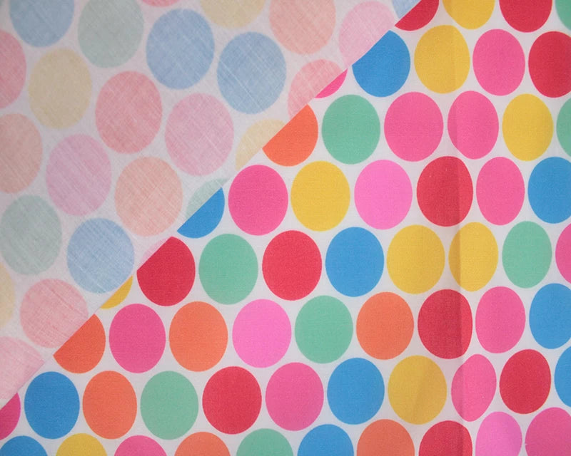 Little Johnny Dot Pop White Polycotton Fabric