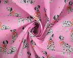 Little Johnny Playful Pups Pink Polycotton Fabric