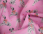 Little Johnny Playful Pups Pink Polycotton Fabric