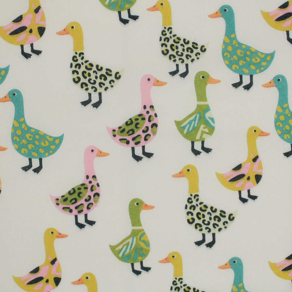 Little Johnny Wild Flock Cream Polycotton Fabric