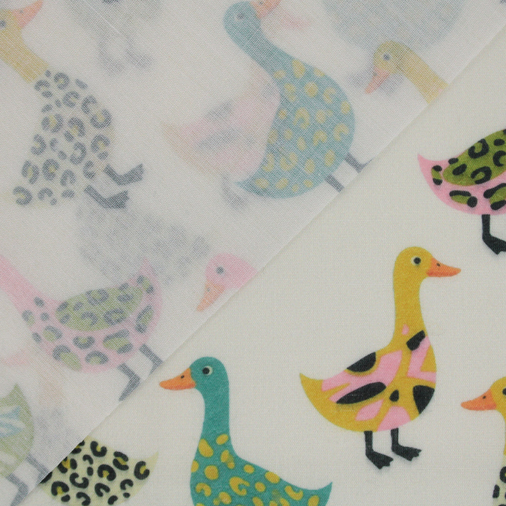 Little Johnny Wild Flock Cream Polycotton Fabric