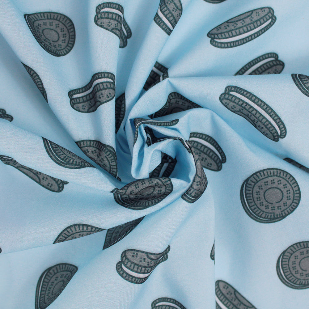 Little Johnny Cookie Dreams Blue Polycotton Fabric