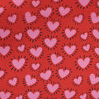 Little Johnny Radiant Hearts Red Polycotton Fabric