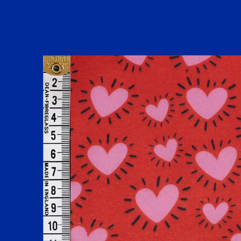 Little Johnny Radiant Hearts Red Polycotton Fabric