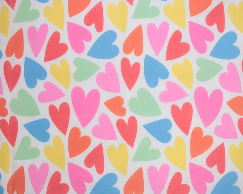 Little Johnny Love Pop White Polycotton Fabric