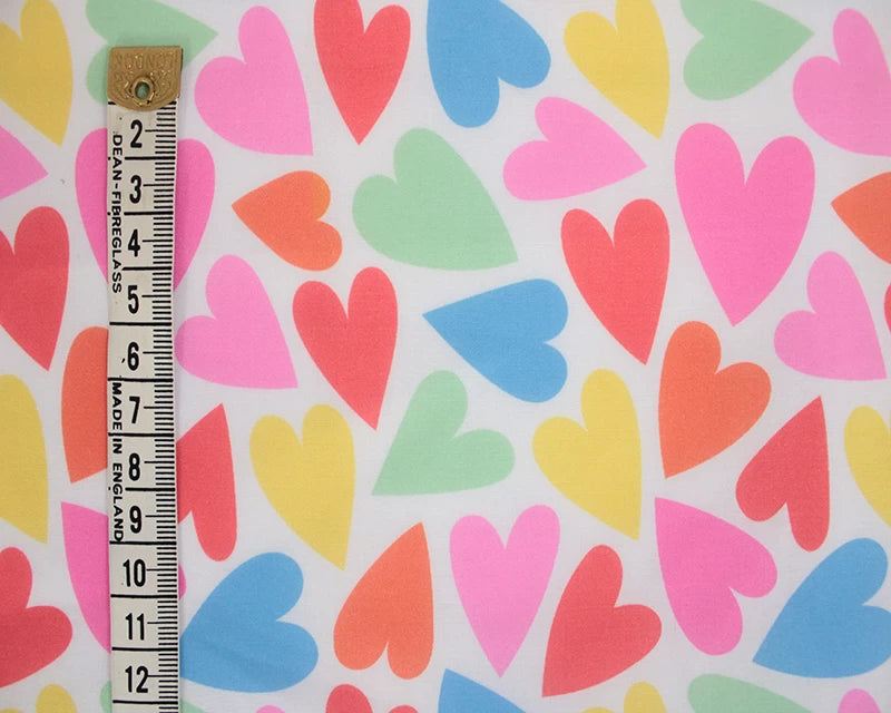 Little Johnny Love Pop White Polycotton Fabric
