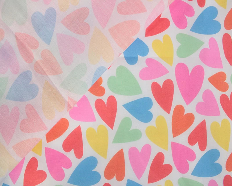 Little Johnny Love Pop White Polycotton Fabric