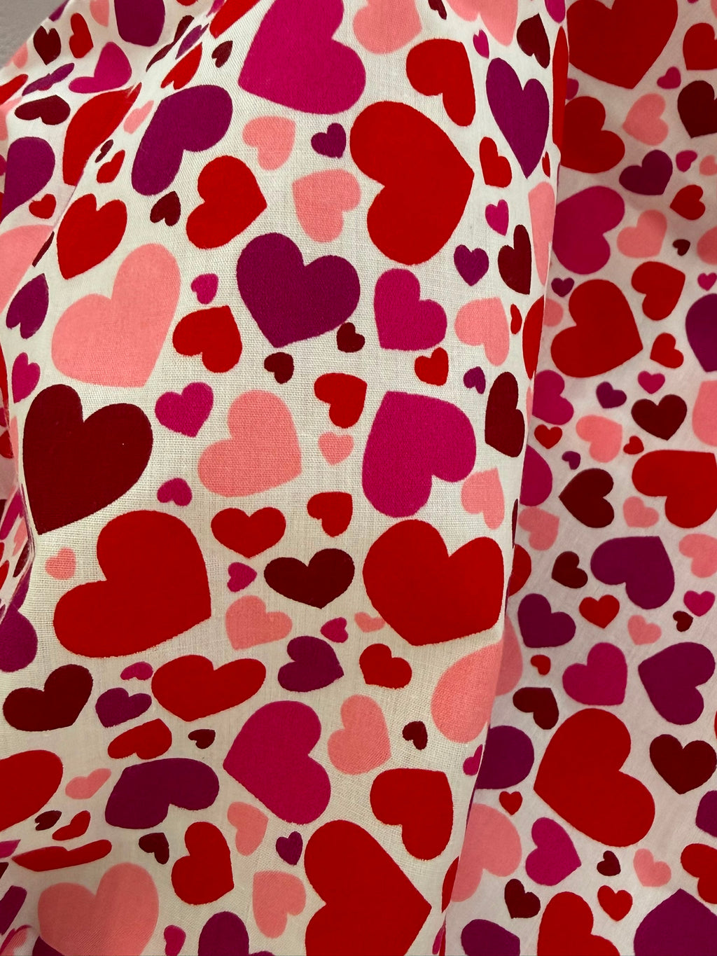 Love Hearts Polycotton Fabric | 110cm Wide | 80/20 Poly Cotton