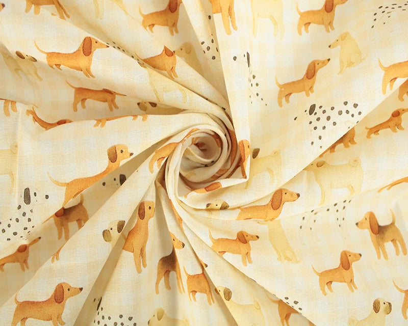 Mindy Dog Days Beige 100% Cotton Fabric