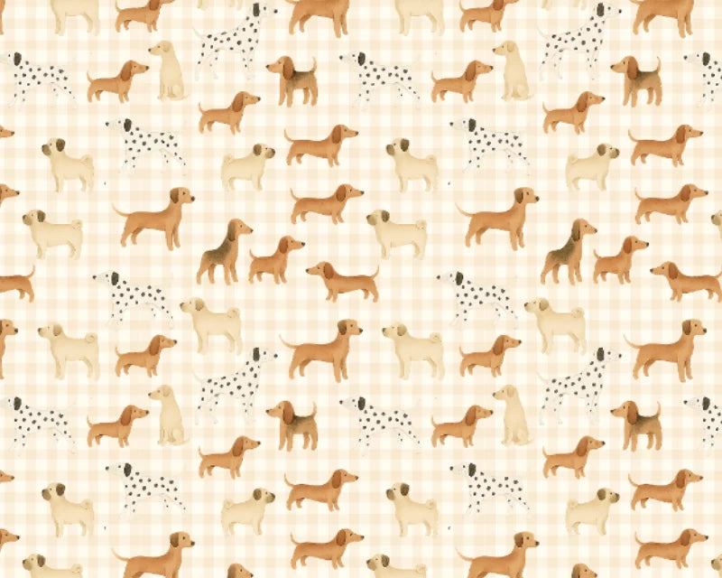 Mindy Dog Days Beige 100% Cotton Fabric