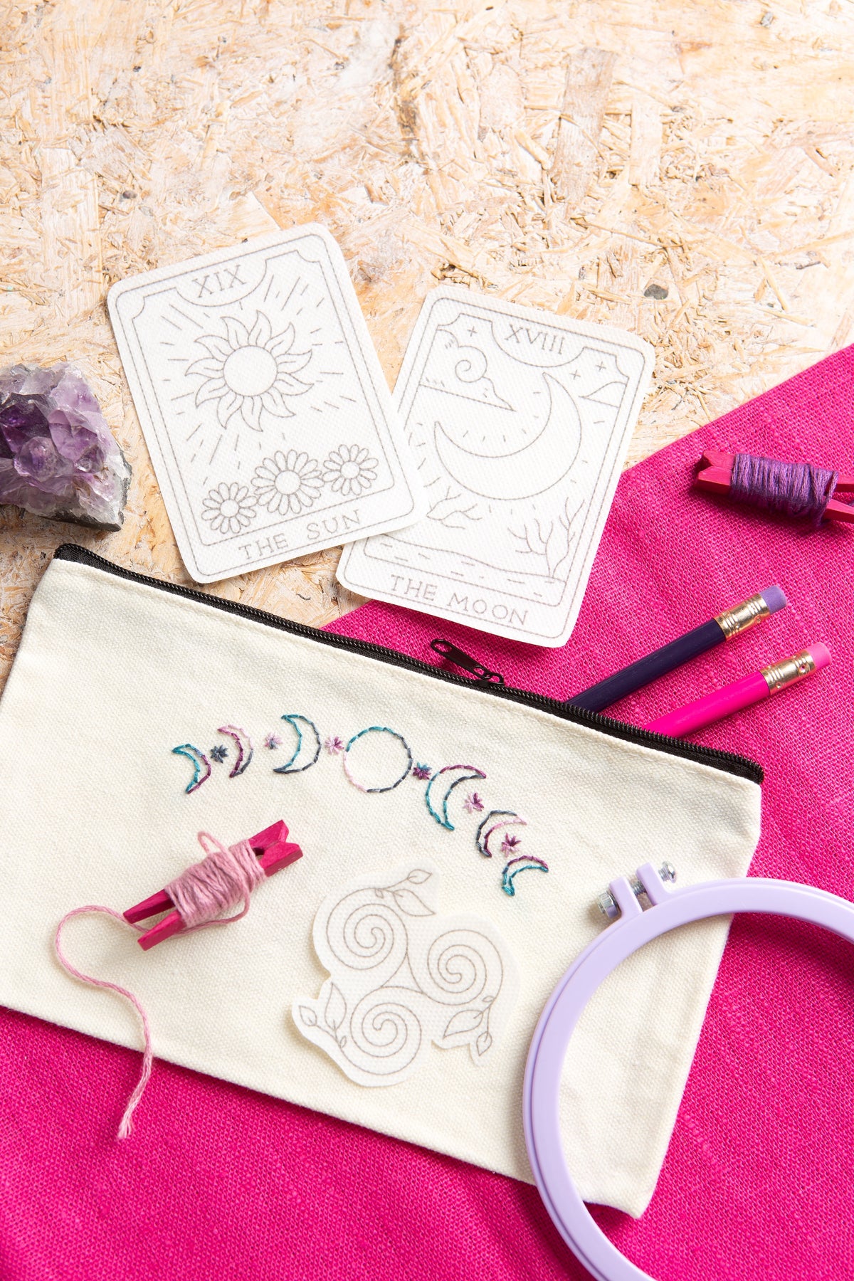 Hawthorn Handmade Modern Mystic Stick & Stitch Embroidery Pack
