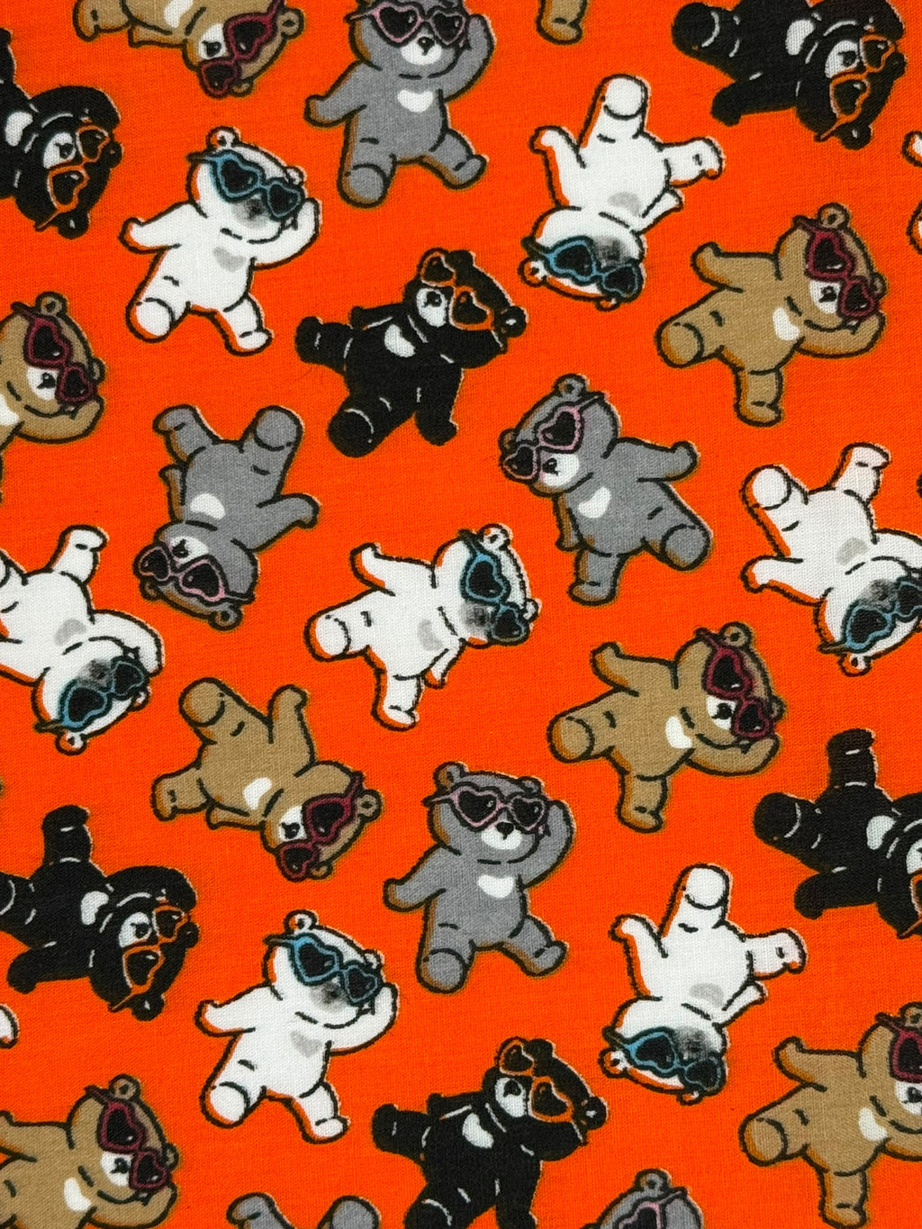Orange Teddies Polycotton Fabric | 110cm Wide | 80/20 Poly Cotton