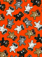 Orange Teddies Polycotton Fabric | 110cm Wide | 80/20 Poly Cotton