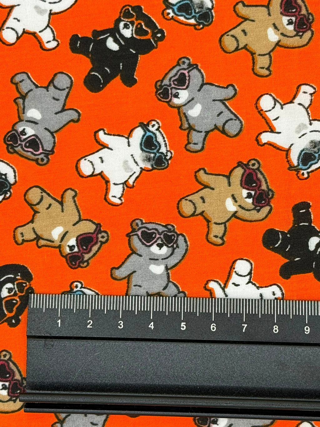 Orange Teddies Polycotton Fabric | 110cm Wide | 80/20 Poly Cotton