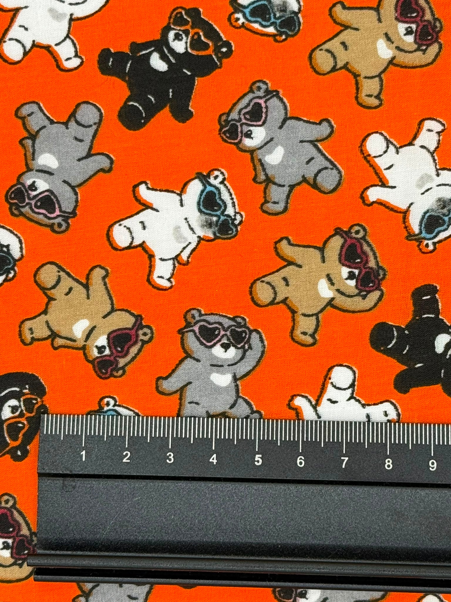 Orange Teddies Polycotton Fabric | 110cm Wide | 80/20 Poly Cotton