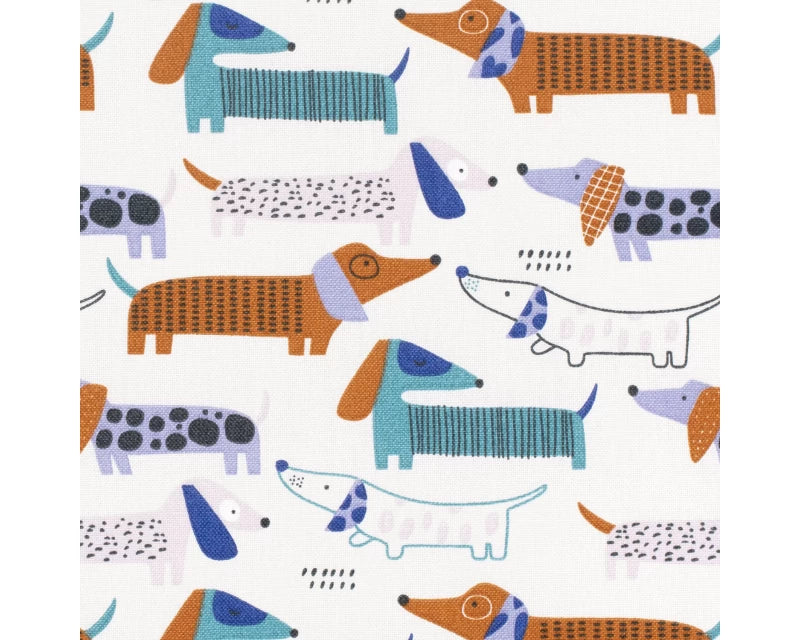 Dachshund Panama Digital Cotton Canvas