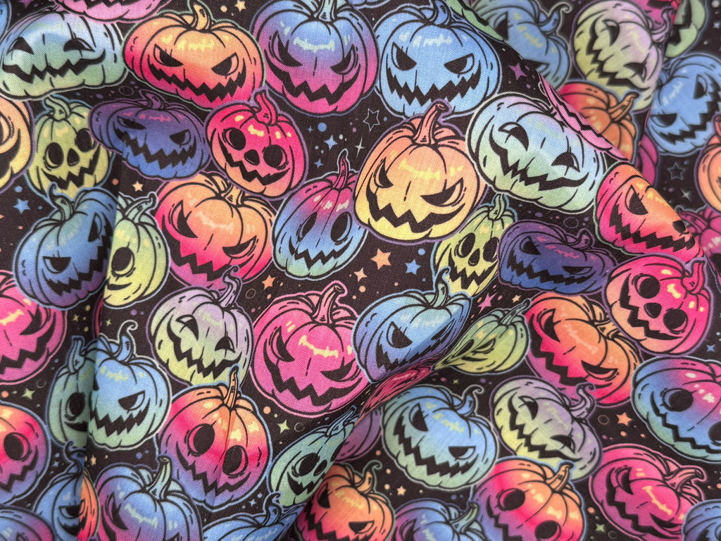 Halloween Pumpkins Polycotton Fabric | 110cm Wide | 90/10 Poly Cotton