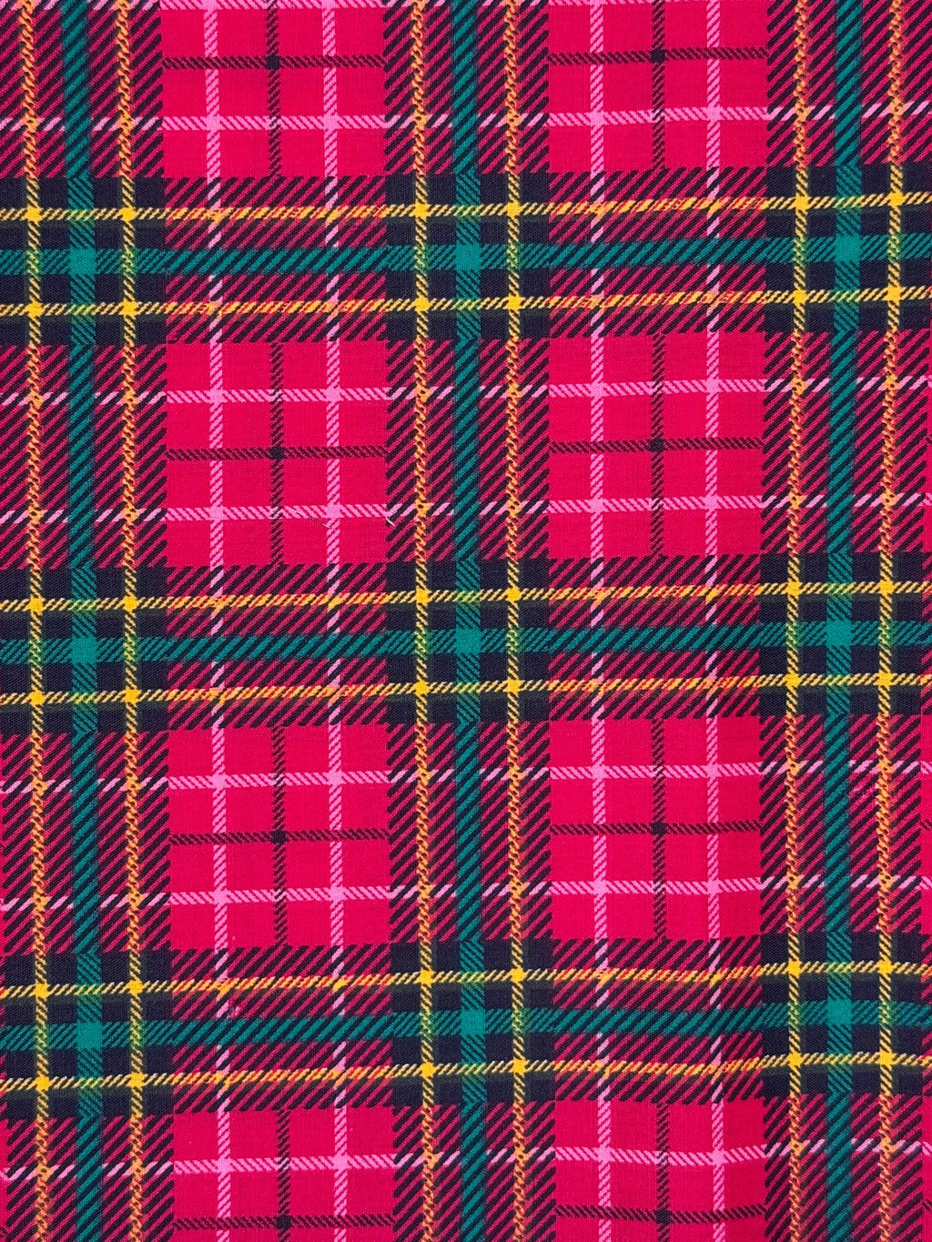 Christmas Red Tartan Polycotton Fabric | 110cm Wide | 80/20 Poly Cotton