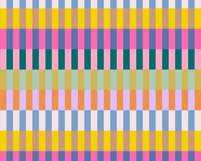 Little Johnny Rhythmic Stripes Multicolour 100% Cotton Fabric