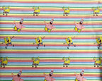 Little Johnny Sponge Bob Rainbow Stripe | Licensed Digital Print Cotton