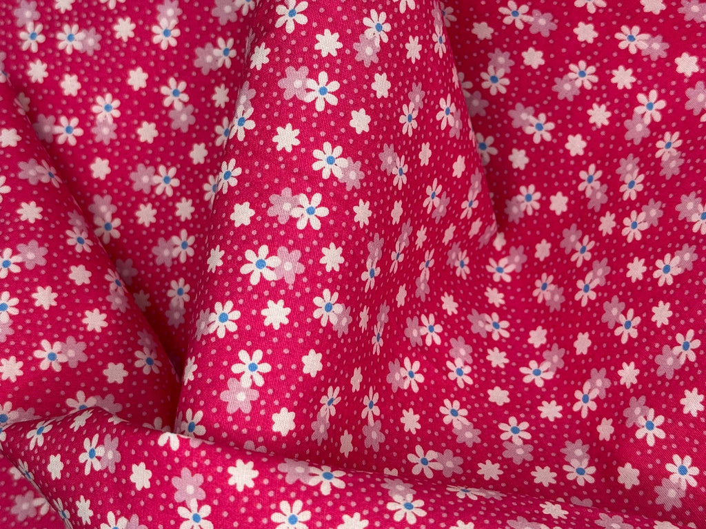 Rose & Hubble Small Pink Flowers Print | 112cm Wide | Cotton Poplin