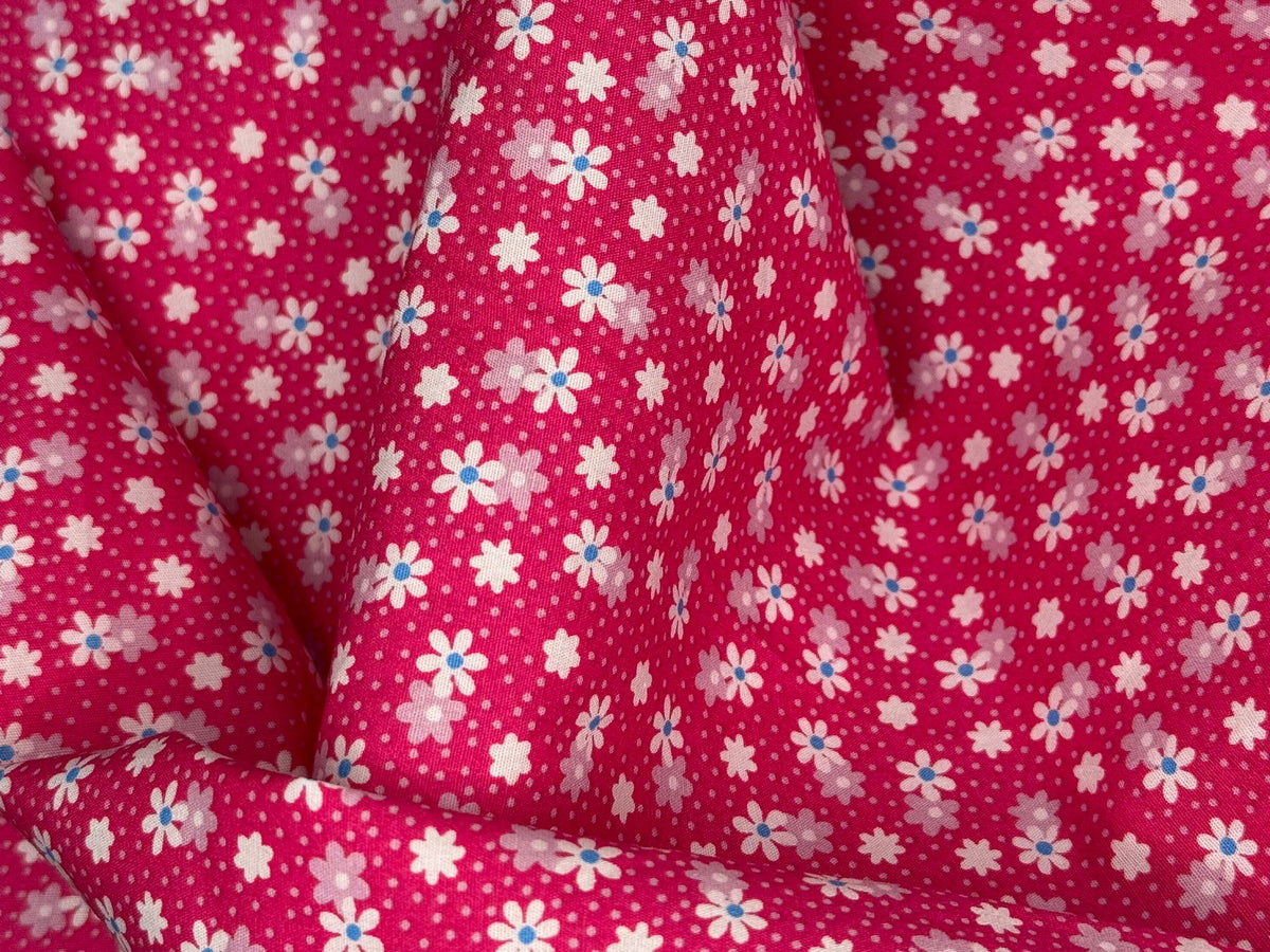 Rose & Hubble Small Pink Flowers Print | 112cm Wide | Cotton Poplin