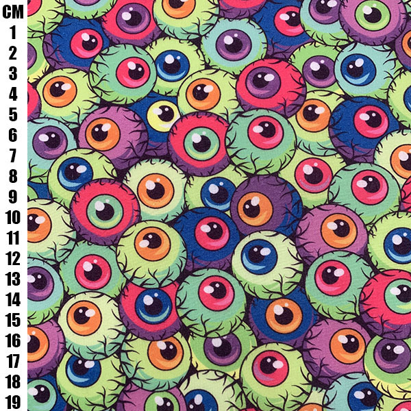Halloween Eyeballs Polycotton Fabric | 110cm Wide | 90/10 Poly Cotton