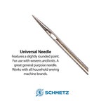 Schmetz Universal Sewing Machine Needles – Size 60 | Card of 5
