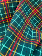 Christmas Green Tartan Polycotton Fabric | 110cm Wide | 80/20 Poly Cotton