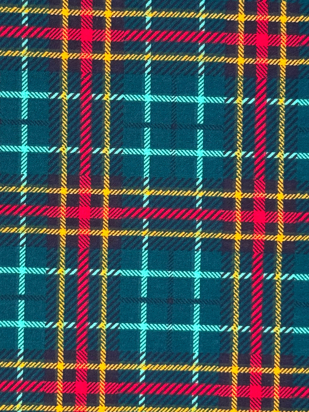 Christmas Green Tartan Polycotton Fabric | 110cm Wide | 80/20 Poly Cotton