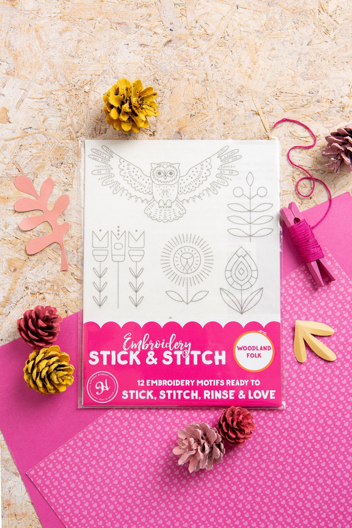 Hawthorn Handmade Woodland Folk Stick & Stitch Embroidery Pack