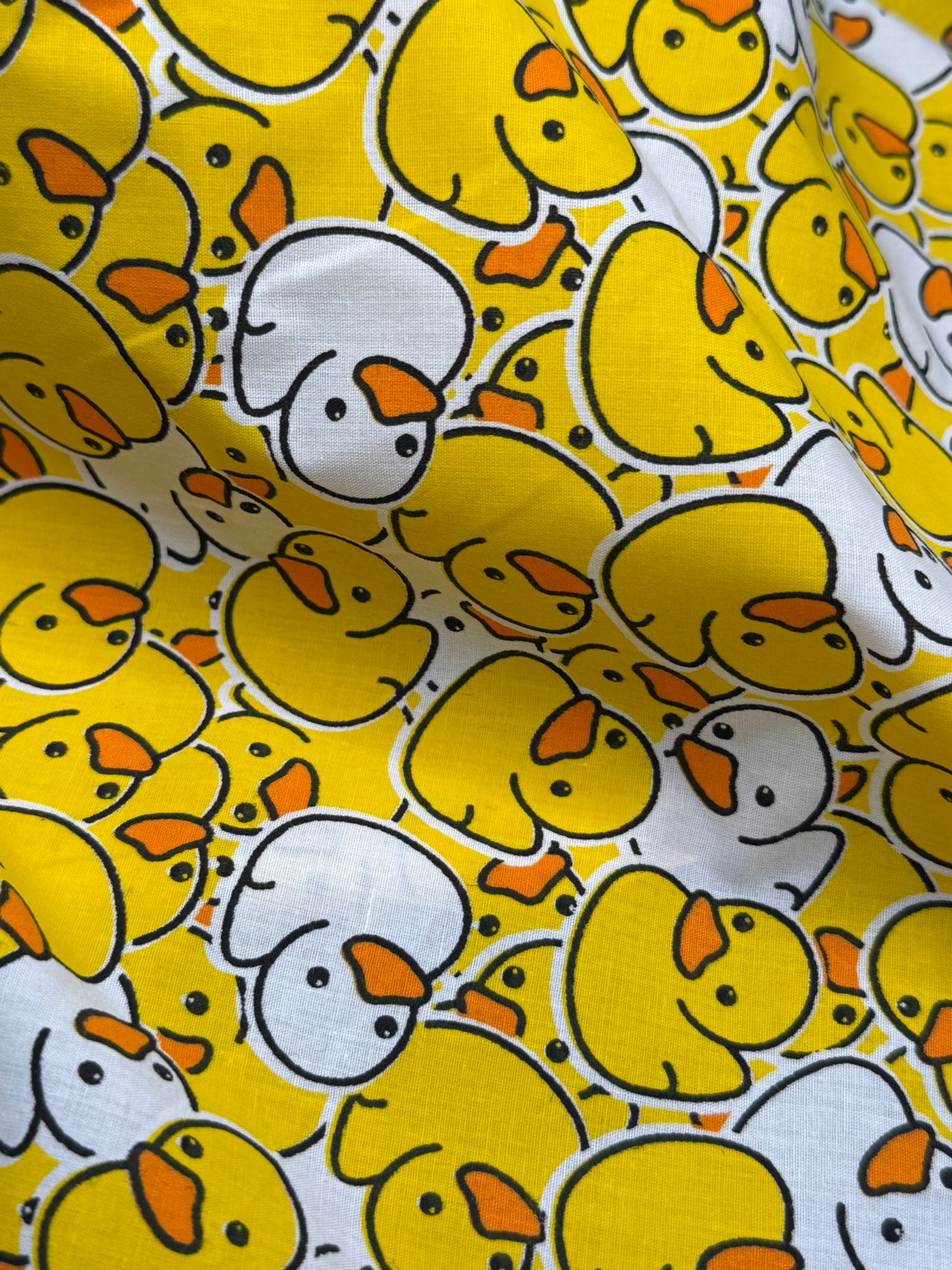 Yellow Ducks Polycotton Fabric | 110cm Wide | 80/20 Poly Cotton