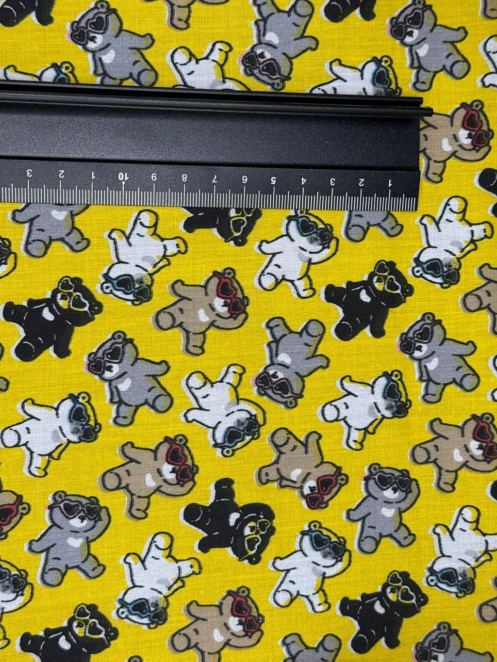 Yellow Teddies Polycotton Fabric | 110cm Wide | 80/20 Poly Cotton