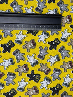 Yellow Teddies Polycotton Fabric | 110cm Wide | 80/20 Poly Cotton