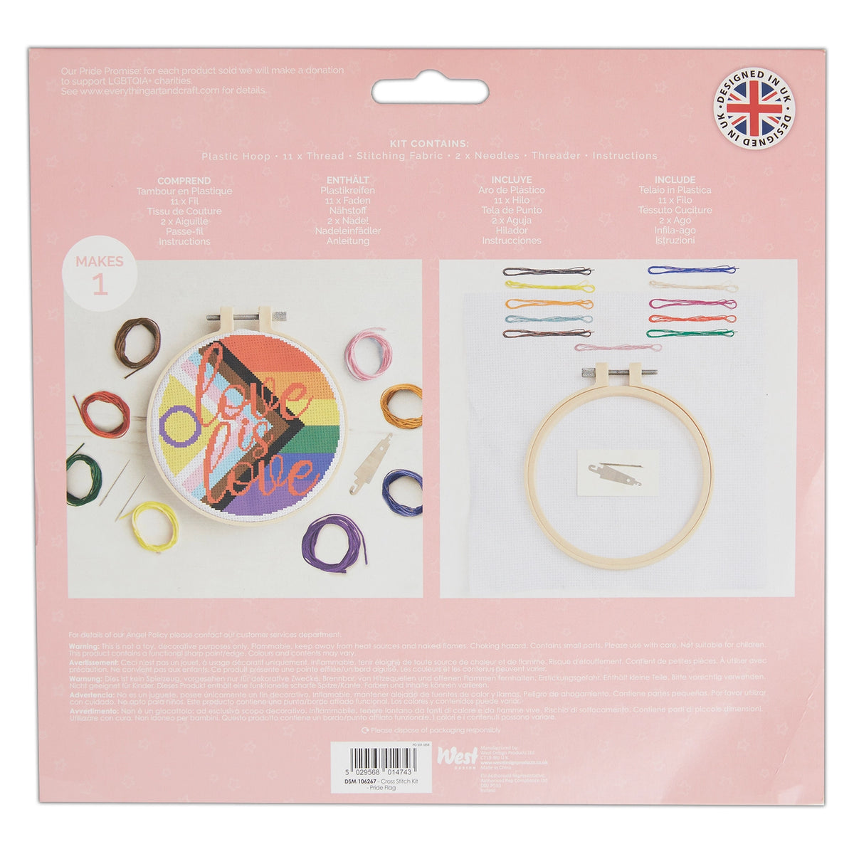 Cross Stitch Kit - Pride Flag | Simply Make | DSM106267
