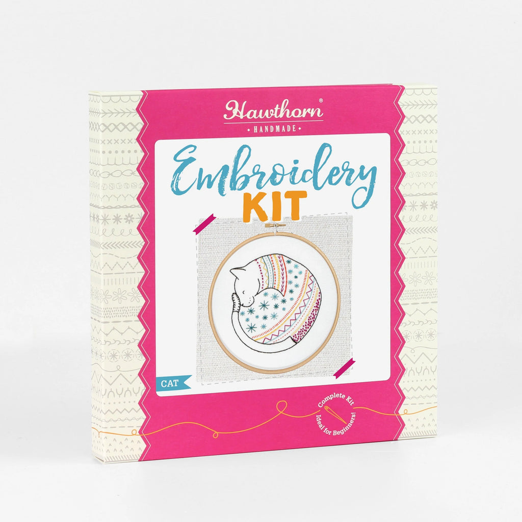 Hawthorn Handmade Cat Embroidery Kit for Beginners