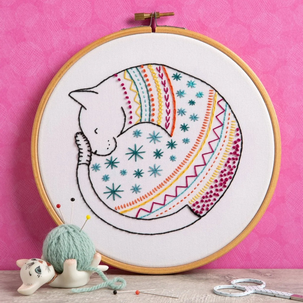 Hawthorn Handmade Cat Embroidery Kit for Beginners