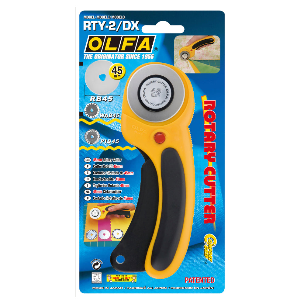 Olfa Rotary Cutter Deluxe Yellow 45mm RTY-2/DX