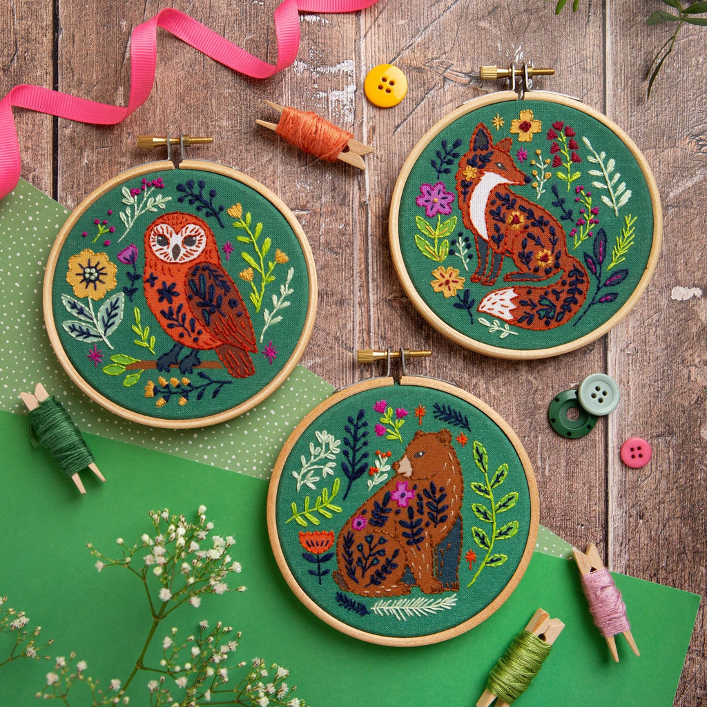 Hawthorn Handmade Folk Fox Mini Embroidery Kit for Beginners