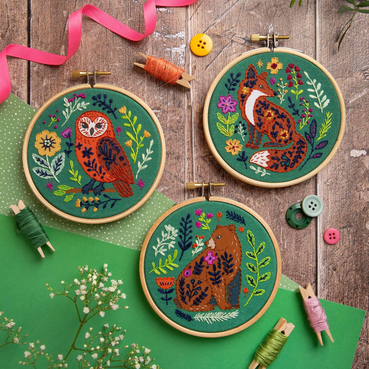 Hawthorn Handmade Folk Owl Mini Embroidery Kit for Beginners