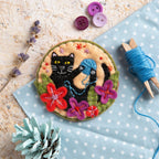 Hawthorn Handmade Black Cat Felt Craft Brooch Kit for Beginners