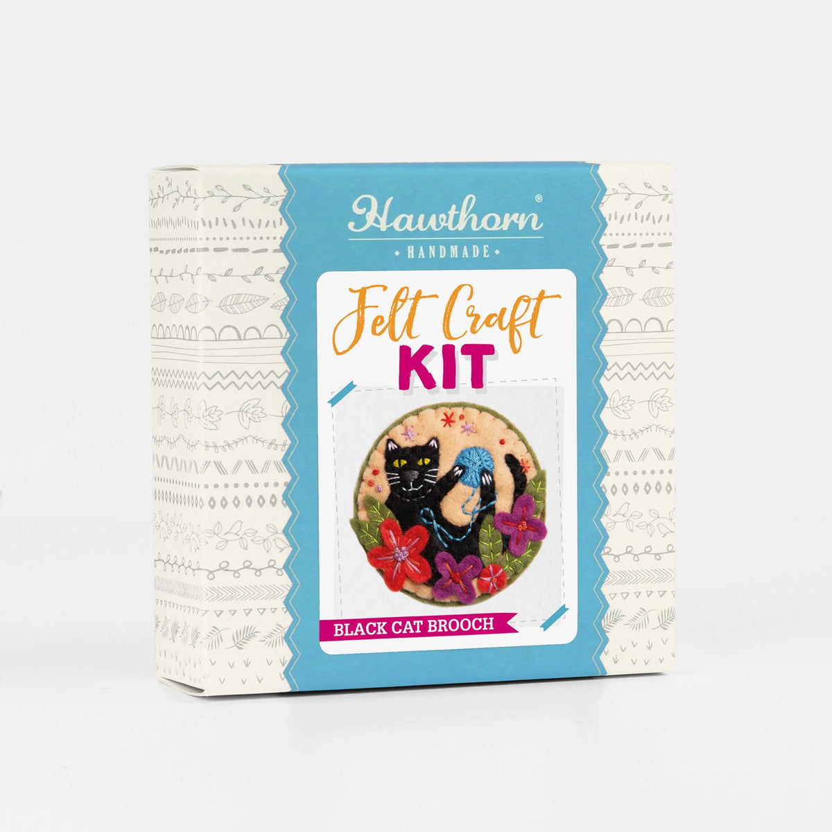 Hawthorn Handmade Black Cat Felt Craft Brooch Kit for Beginners
