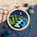 Hawthorn Handmade Celtic Cliffs Landscape Mini Embroidery Kit for Beginners