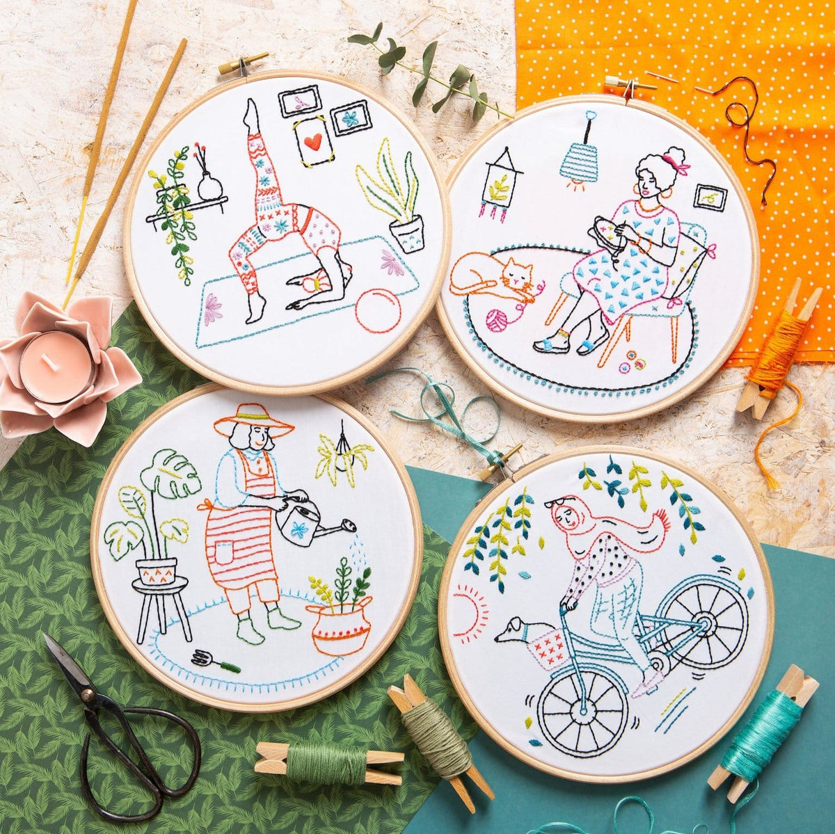 Hawthorn Handmade Swim Wild Swimming Embroidery Kit for Beginners