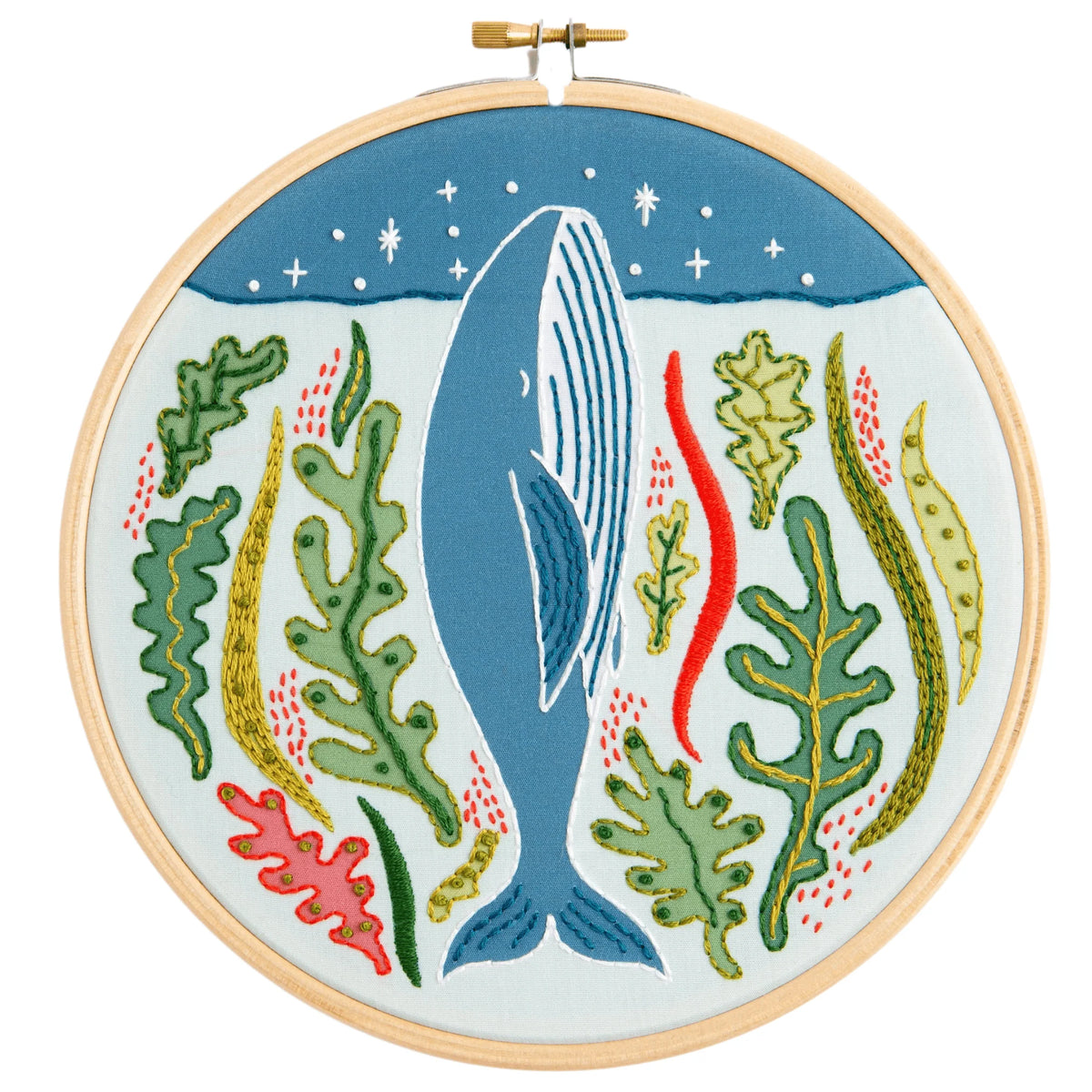 Hawthorn Handmade Stargazing Whale Embroidery Kit for Beginners