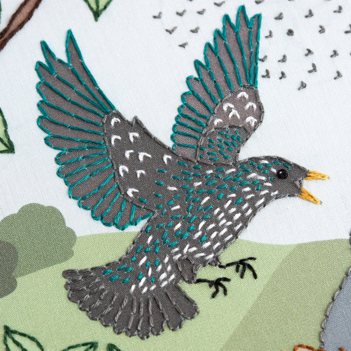 Hawthorn Handmade Starling Song Embroidery Kit for Beginners
