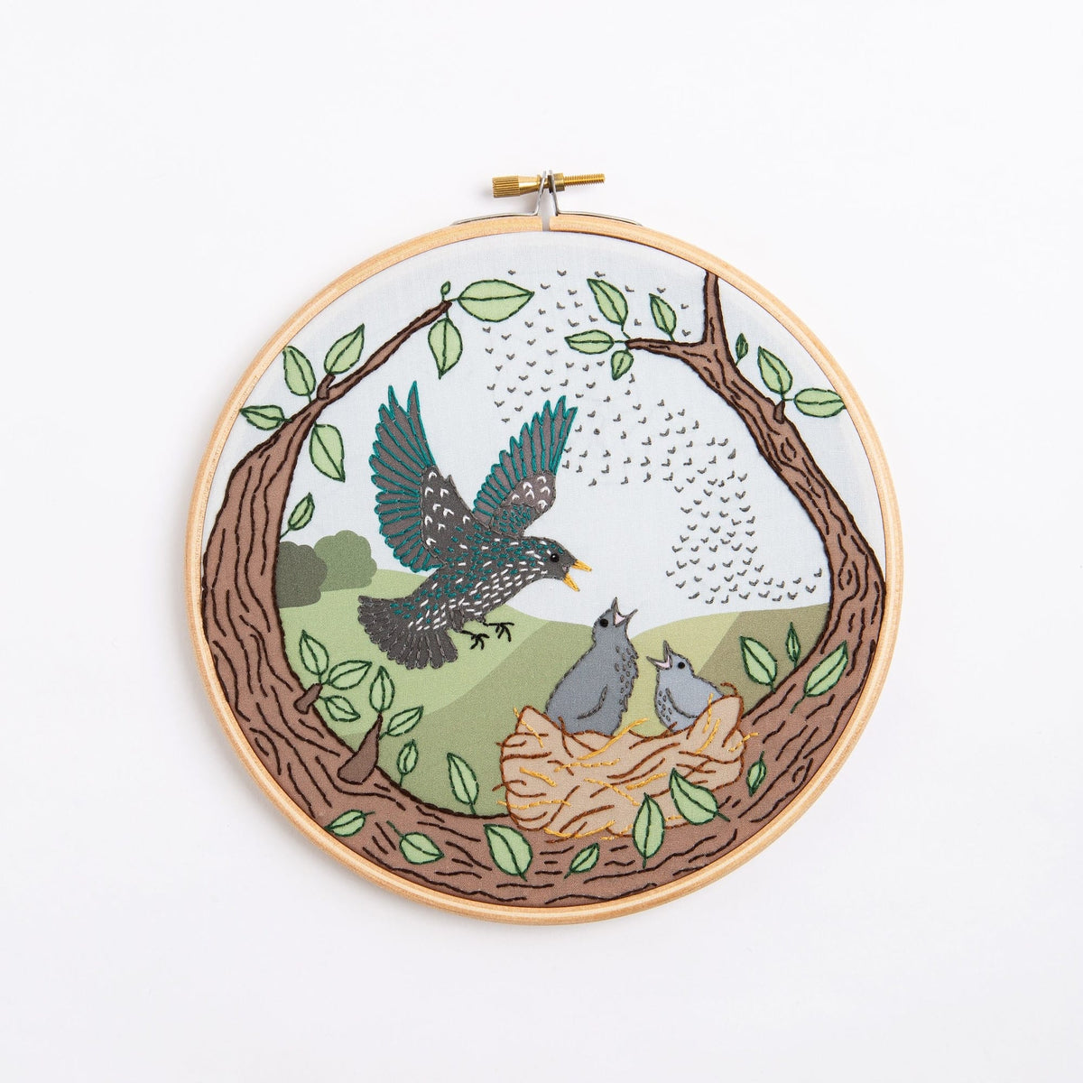 Hawthorn Handmade Starling Song Embroidery Kit for Beginners