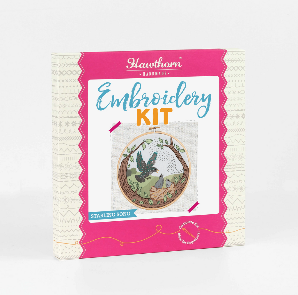 Hawthorn Handmade Starling Song Embroidery Kit for Beginners