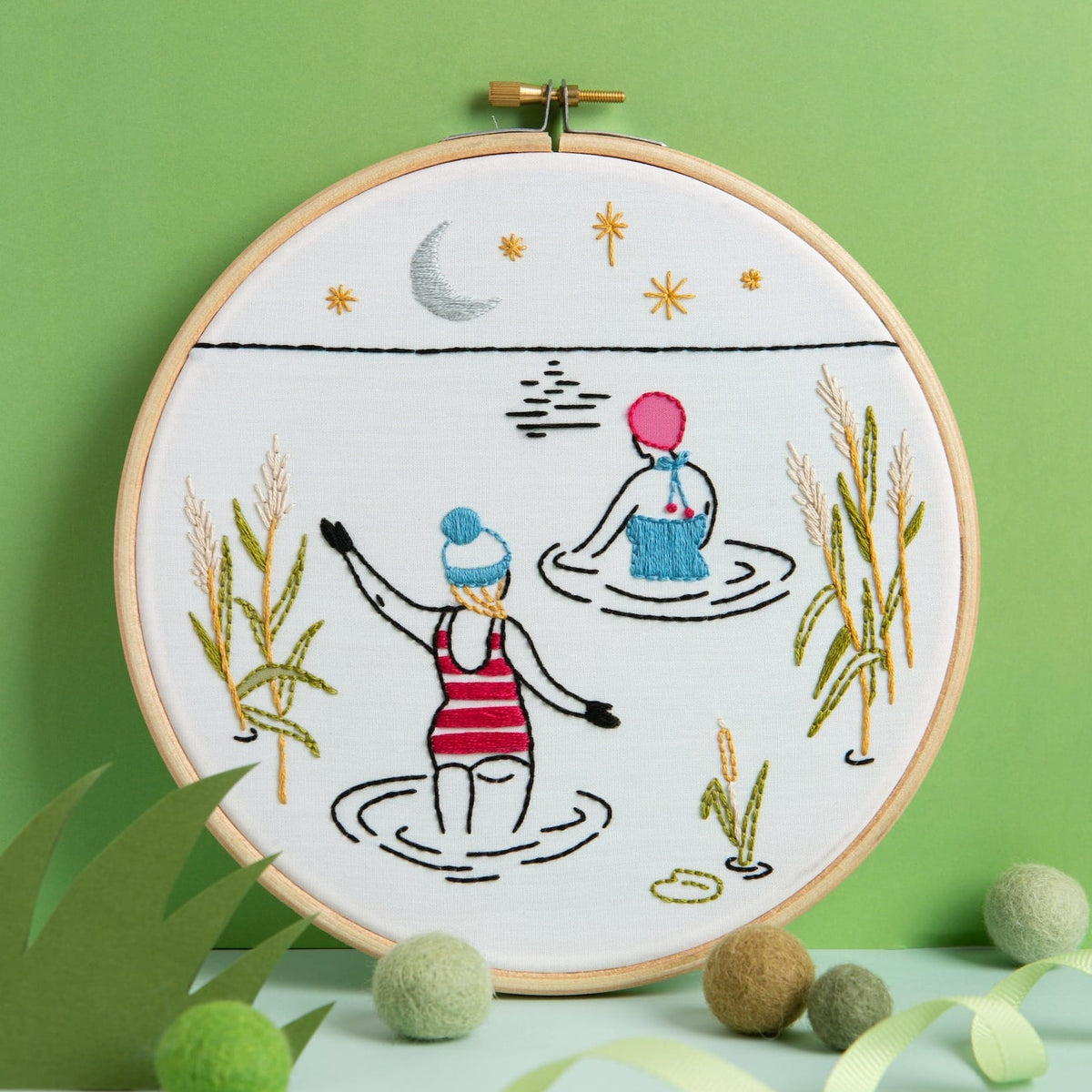 Hawthorn Handmade Swim Wild Swimming Embroidery Kit for Beginners